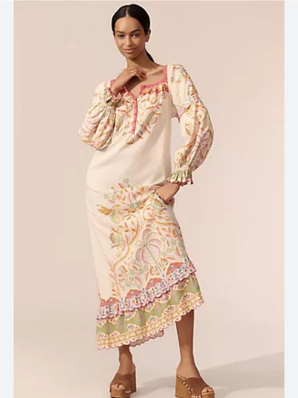 Nwt farm rio printed linen blend dress